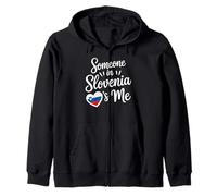 Someone In Slovenia Loves Me Heart Flag Quote Sudadera con Capucha