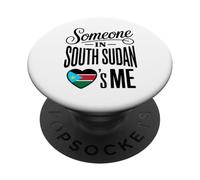 Someone In South Sudan Loves Me Flag Heart Long Distance PopSockets PopGrip Adhesivo