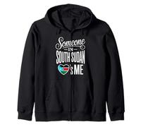 Someone In South Sudan Loves Me Flag Heart Long Distance Sudadera con Capucha