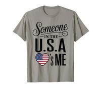 Someone In The U S A Loves Me Heart Flag Camiseta