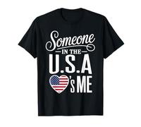 Someone In The U S A Loves Me Heart Flag Camiseta