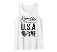 Someone In The U S A Loves Me Heart Flag Camiseta sin Mangas