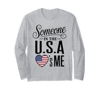 Someone In The U S A Loves Me Heart Flag Manga Larga