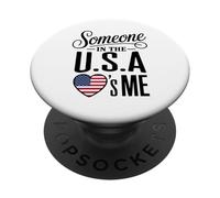 Someone In The U S A Loves Me Heart Flag PopSockets PopGrip Adhesivo