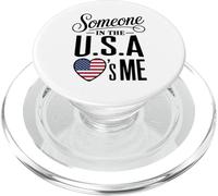Someone In The U S A Loves Me Heart Flag PopSockets PopGrip para MagSafe