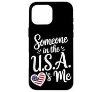 Someone In The USA Is Me American Flag Heart Carcasa para iPhone 16 Pro MAX