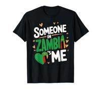 Someone In Zambia Loves Me Heart Flag Family Camiseta