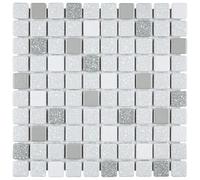 SomerTile FKOSRR08 Azulejo de mosaico de porcelana cuadrada cristalina gris de 11.75 x 11.75 pulgadas, gris, 10
