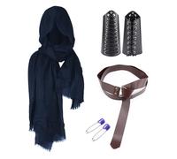 Somerway Conjunto de disfraz caballero medieval 4 piezas para hombres Accesorios renacentista del siglo XVIII Traje cosplay pirata steampunk retro disfraces fiesta mascarada Azul