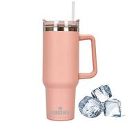 Somerway Taza de Viaje de 1182 ml 40oz con asa y Pajita, Taza de café de Acero Inoxidable con Tapa, Taza de café para Llevar, Termo para café frío y Caliente, Taza de Viaje de Alta Capacidad