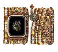 Somesame Compatible con Apple Watch Band de 49 mm, 45 mm, 41 mm, 44 mm, 42 mm, 40 mm, 38 mm, pulseras de cuentas bohemias, correa de reloj multicapa hecha a mano para mujeres y hombres, para iWatch SE