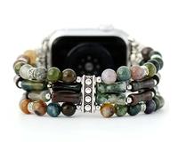 Somesame Pulseras bohemias con cuentas para mujer, compatibles con Apple Watch Band de 45 mm, 44 mm, 42 mm, 46 mm, 49 mm, correa elástica hecha a mano para iWatch Ultra SE Series 10, 9, 8, 7, 6, 5, 4,