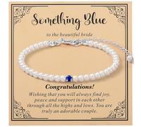 Something Blue Gift For Bride - Something Blue, Something Blue For Bride, Bridal Shower Gifts For Bride To Be Pearl Beads Bracelet Gifts For Wedding Blue, Bridal Gifts For Bride, Large, Acero
