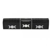 Something Different Enchanting Triple Moon - Juego de Cajas de Incienso de Madera, Color Blanco y Negro, 30.5 Pulgadas