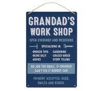 something different Placa de metal con diseño de Grandad's Work Shop