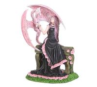 Something Different Wholesale Anne Stokes - Adorno de dragón rosa encantador, arte de fantasía coleccionable para decoración de reinos mágicos, símbolo de protección