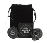 Something Different Wholesale Calavera de cristal de cuarzo ahumado labradorita negra: puesta a tierra, protectora, piedra abundante, accesorio de escritorio