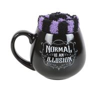 Something Different Wholesale Juego de regalo de taza y calcetín Wicked - Abraza el lado oscuro con diseño espeluznante - Materiales cómodos de alta calidad para el alma poco convencional