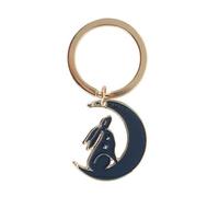 Something Different Wholesale Llavero de liebre de medianoche - Elegante llavero de conejo de metal para accesorio elegante, regalo para amantes de la naturaleza y entusiastas de los animales, carbón,