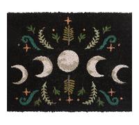 Something Different Wholesale Mystical Woodland Moon Phase Felpudo - Encantadora alfombra mágica de bosque oscuro negro