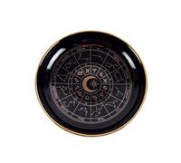 Something Different Wholesale Plato para baratijas con rueda de astrología negra, organizador de joyas de cerámica con signos del zodiaco, regalo elegante y práctico para entusiastas de la astrología