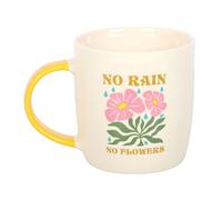Something Different Wholesale - Taza de café de cerámica "No Rain, No Flowers"