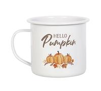 Something Different Wholesale Taza esmaltada Hello Pumpkin - Taza de otoño para regalos de temporada y decoración del hogar
