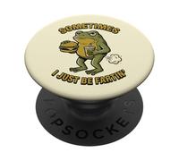Sometimes I Just Be Fartin Frog Comiendo Hamburguesa Y Soda Divertido PopSockets PopGrip Adhesivo