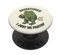 Sometimes I Just Be Fartin Frog Comiendo Hamburguesa Y Soda Divertido PopSockets PopGrip Adhesivo
