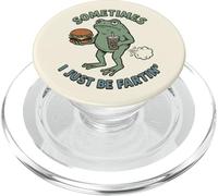 Sometimes I Just Be Fartin Frog Comiendo Hamburguesa Y Soda Divertido PopSockets PopGrip para MagSafe