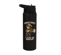 Sometimes I Just Be Fartin' Frog Cowboy Fart Gráfico Novedad Stainless Steel Insulated Water Bottle