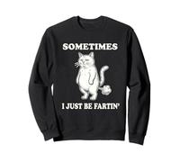 Sometimes I Just Be Fartin' Retro Divertido Gato tirando Pedos Sudadera
