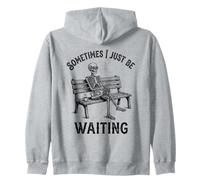 Sometimes I Just Be Waiting Divertido Esqueleto Retro Vintage Sudadera con Capucha