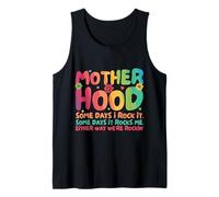 Sometimes I Rock it Motherhood Retro Mom Mother's Day Camiseta sin Mangas