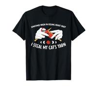Sometimes I Steal My Cat Yarn Knitting Camiseta