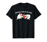 Sometimes I Steal My Cat Yarn Knitting Camiseta