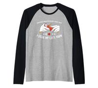 Sometimes I Steal My Cat Yarn Knitting Camiseta Manga Raglan