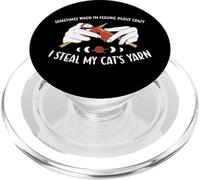 Sometimes I Steal My Cat Yarn Knitting PopSockets PopGrip para MagSafe