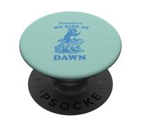 Sometimes We Ride at Dawn Raccoon Frog Divertido Humor Vintage PopSockets PopGrip Adhesivo