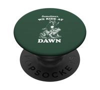 Sometimes We Ride at Dawn Raccoon Frog Humor Divertido de los 90 Retro PopSockets PopGrip Adhesivo