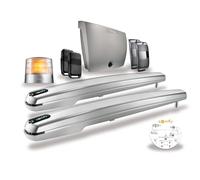 Somfy 1240653 Exavia Star - Motorización de puerta abatible con elevador para vallas con altura máxima de 2 m y ancho de 2,5 m, con 2 mandos Keypop, 1 luz intermitente gris