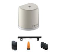 Somfy 1246274 - Motorización Freevia Line RTS para puerta corredera | Incluye 3 mandos a distancia Keytis, luz naranja, fotocélulas y 4 m de cremallera | Fabricado en Francia | Compatible con app