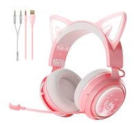 SOMIC GS510 - Auriculares para Videojuegos con micrófono retráctil, cancelación de Ruido, Sonido estéreo, Cubiertas faciales para PC, PS4, PS5, Xbox One (Solo luz LED Blanca)