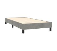 Somier de láminas con patas estructura de cama de 90x190 cm tejido terciopelo gris claro tdl0207159