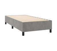 Somier de láminas con patas estructura de cama de 90x190 cm tejido terciopelo gris claro tdl0207160