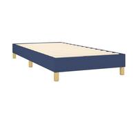 Somier de láminas con patas estructura de cama de 90x200 cm tela azul tdl0207319