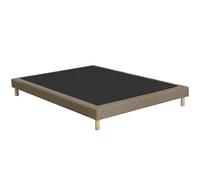Somier tapizado deco de 12 lamas con patas. Talla 80 x 190 cm. Color marrón grisáceo