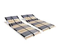 Somieres de Láminas, Estructura de Madera de Haya y Abedul, 7 Zonas de Confot con Soporte Ajustable, Cama Individual Ideal para Dormitorio Principal o Habitación Juvenil, 80x200 cm, 2 Unidades