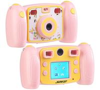 Somikon Juguetes - cámara fotográfica niños: Cámara Digital para niños, Rosa, Video en Full HD, 2. Lente en la Parte Posterior para Selfies (de Juguete, vídeo y Foto, SD)