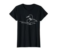 Somiuz Arte Lineal Observador de Aves Camiseta gráfica económica, Mujer, Negro, XL